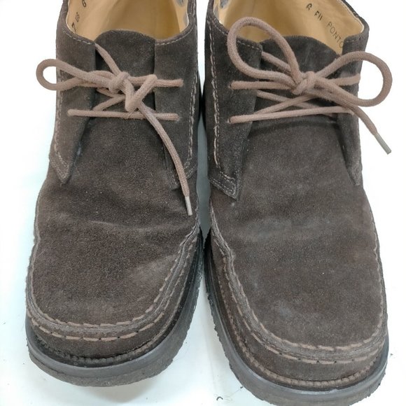 EUC BALLY Lace Up Pontos Dark Brown Suede Italian Leather Boots main image 5